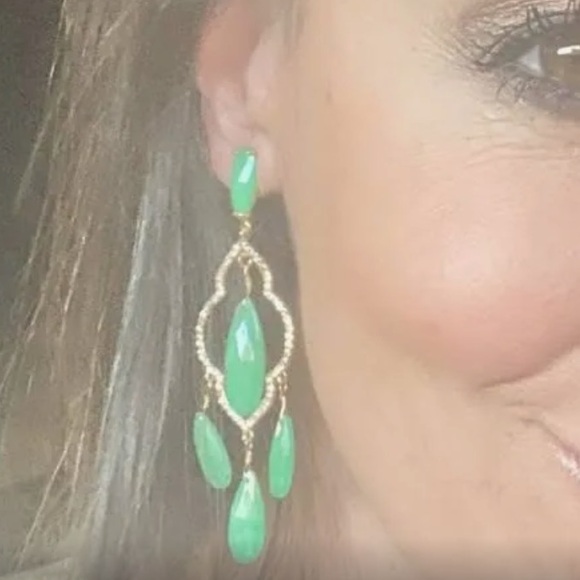 Kate Spade Green and Gold Chandelier Earrings - Picture 4 of 5